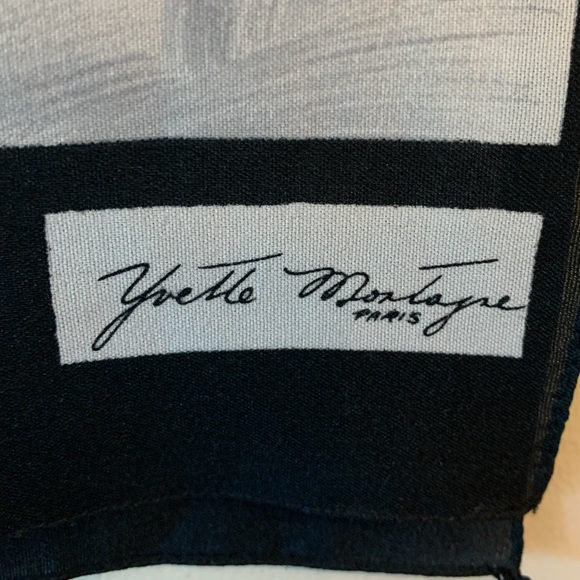 YVETTE MONTAGE Floral Pink and Black Scarf - Picture 3 of 4